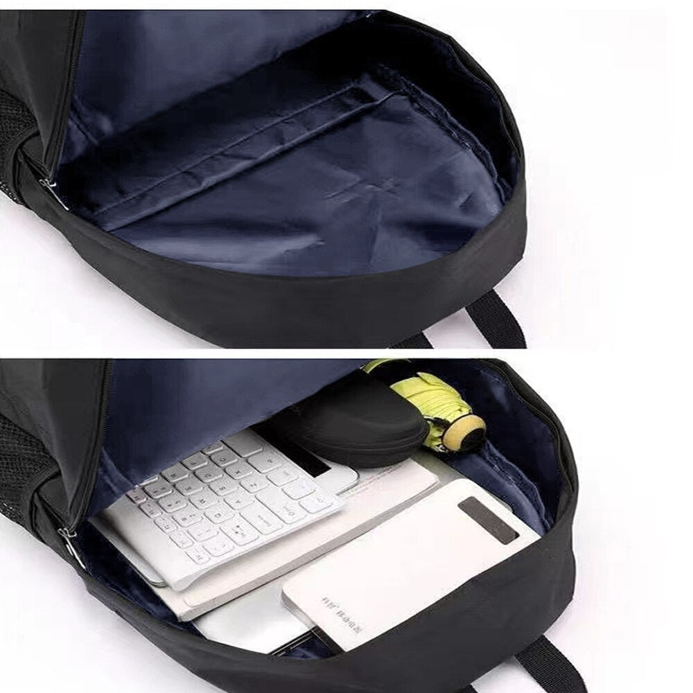 Schlanker schwarzer Rucksack mit verstellbaren Schultergurten für den täglichen Gebrauch, Arbeit, Reisen und Schule - kompaktes, praktisches Design | Sansoti