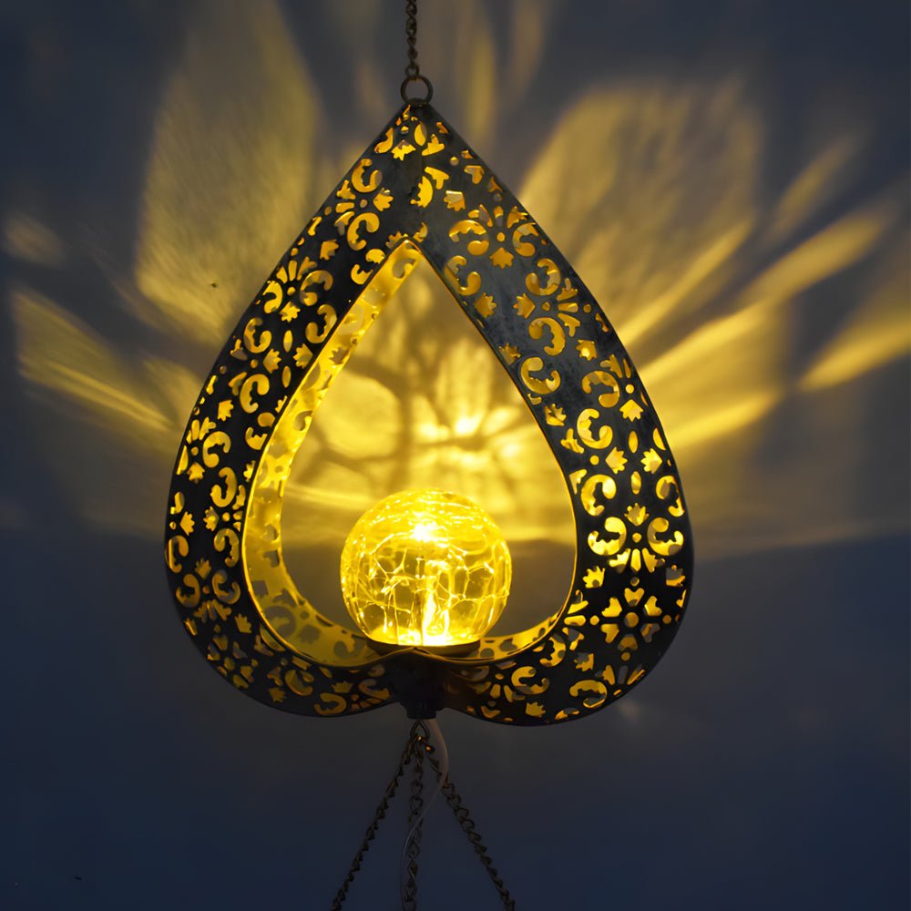 Solar Hartvormige Windgong Met LED Tuinverlichting En IP65 | Sansoti