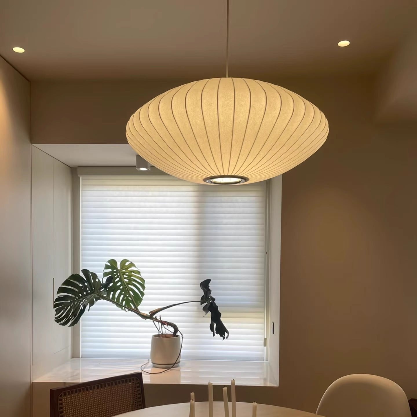 Silk Pendant Light Ø30-70cm Sculpture Dining Room Ambient Lighting Adjustable Modern Interior Design Dimmable LED | Sansoti
