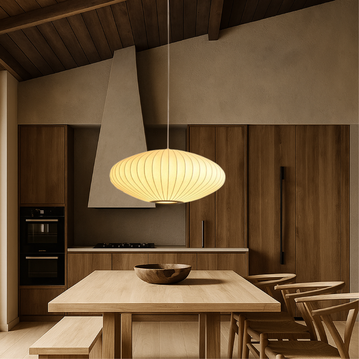 Silk Pendant Light Ø30-70cm Sculpture Dining Room Ambient Lighting Adjustable Modern Interior Design Dimmable LED | Sansoti