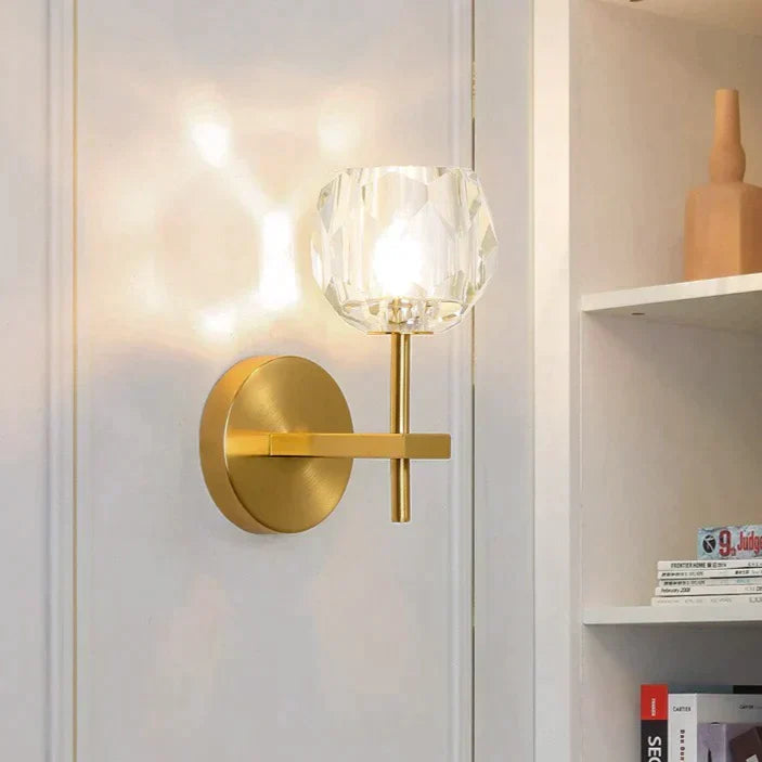 Kristallen Wandlamp Koper Warm Wit Licht Moderne Verlichting Woonkamer Slaapkamer Hal Decoratief Sfeervol | Sansoti