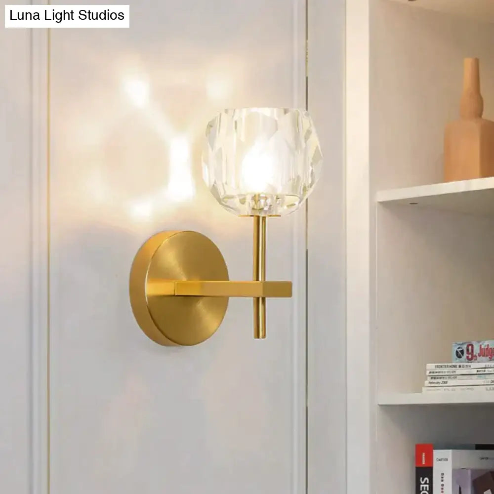 Kristallen Wandlamp Koper Warm Wit Licht Moderne Verlichting Woonkamer Slaapkamer Hal Decoratief Sfeervol | Sansoti