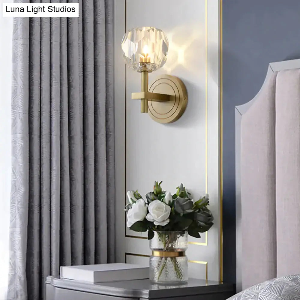 Kristallen Wandlamp Koper Warm Wit Licht Moderne Verlichting Woonkamer Slaapkamer Hal Decoratief Sfeervol | Sansoti