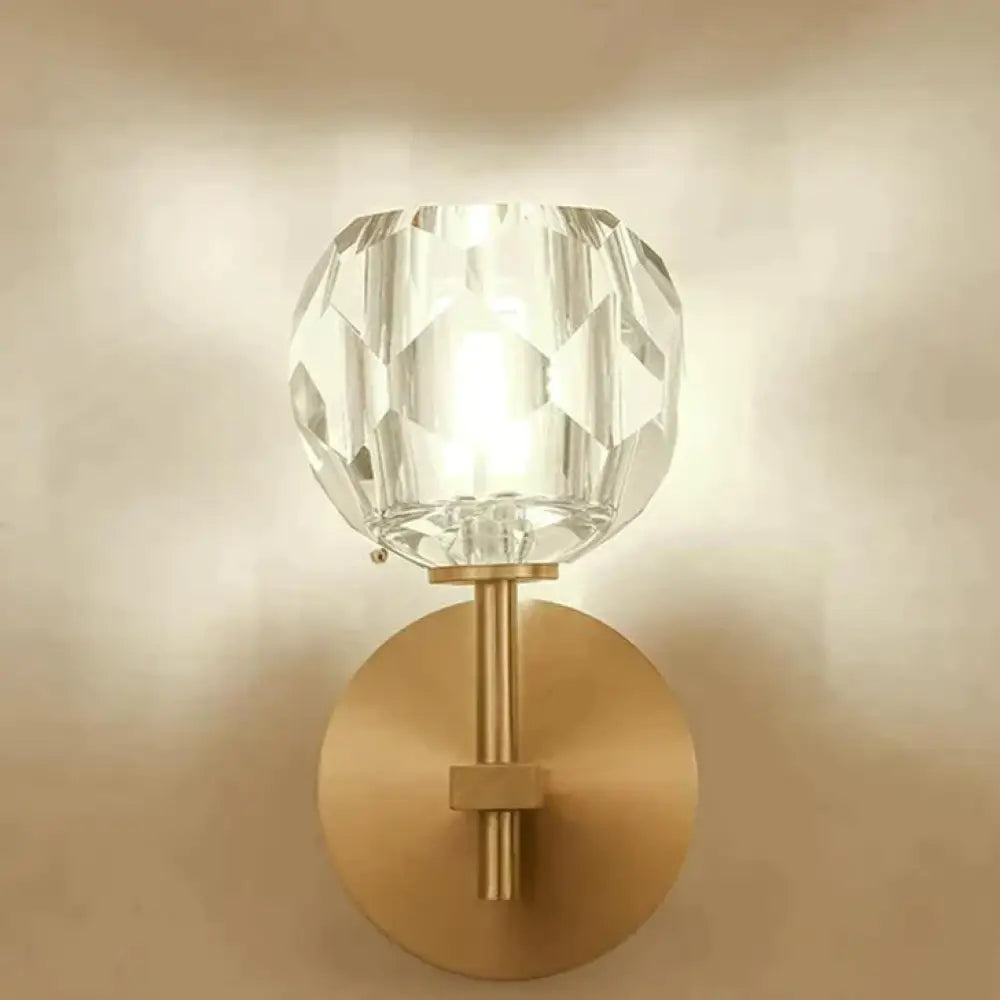 Kristallen Wandlamp Koper Warm Wit Licht Moderne Verlichting Woonkamer Slaapkamer Hal Decoratief Sfeervol | Sansoti