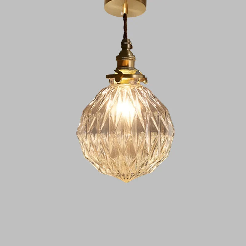 Suspension Verre Cristal Transparent Scandinave Rétro E27 15cm LED Salle à manger Salon Minimaliste | Restfield