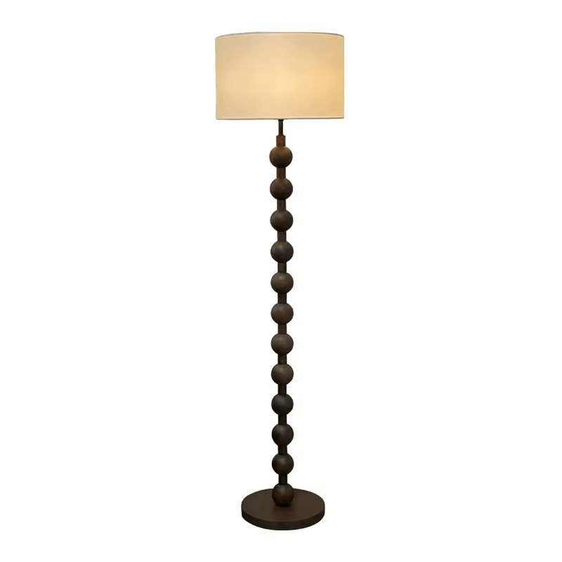 Vloerlamp Hout Bollen Japandi Linnen Kap 170cm Woonkamer | Sansoti