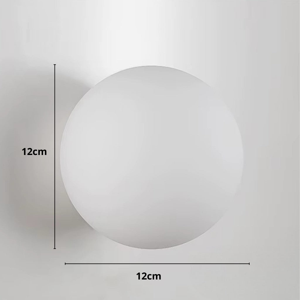 Kinkiet kula z matowego szkła, G9 LED, biały, 12–18 cm, unoszący się design, nowoczesne oświetlenie do przedpokoju, łazienki, sypialni i salonu | Sansoti