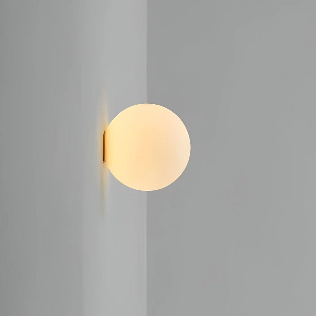 Kinkiet kula z matowego szkła, G9 LED, biały, 12–18 cm, unoszący się design, nowoczesne oświetlenie do przedpokoju, łazienki, sypialni i salonu | Sansoti
