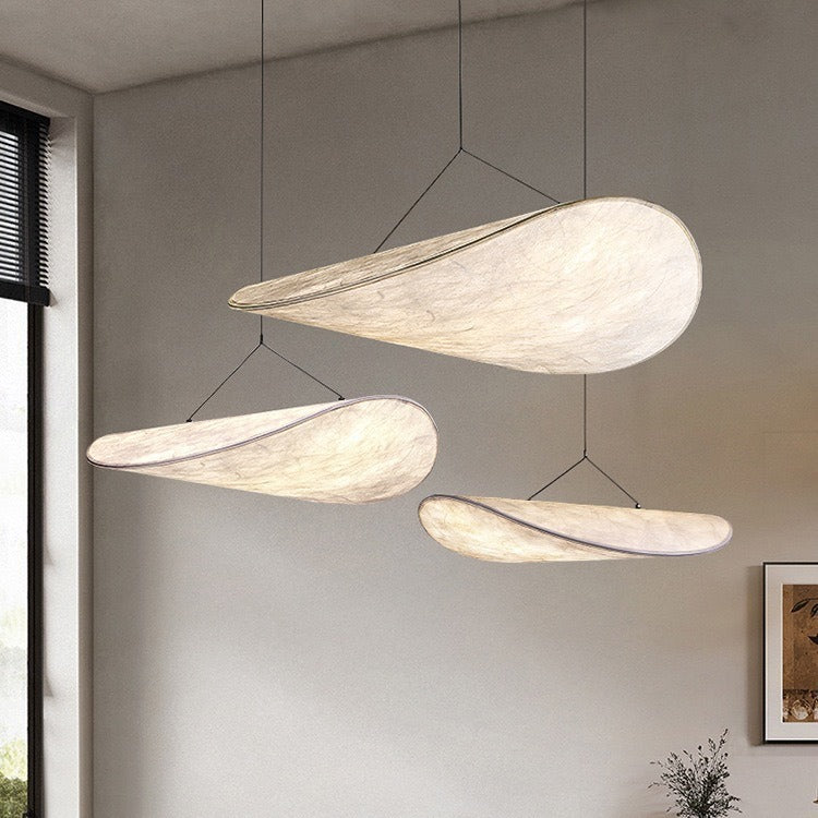 Pendelleuchte aus Seide Wolkenform Schwarz Esszimmer Wohnzimmer Schlafzimmer Stimmungsbeleuchtung Minimalistisches Design Modern | Sansoti