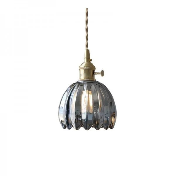 Suspension Verre Fleur Japonaise Rétro Métal 12cm E27 Lampe Suspendue Salon Chambre Ambiance | Restfield