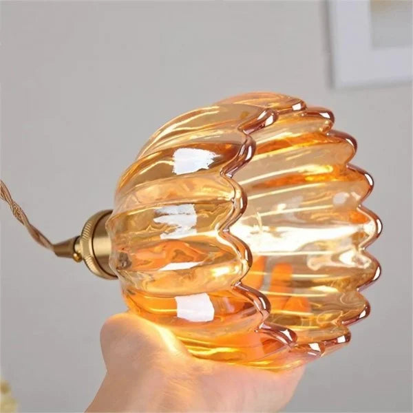 Suspension Verre Fleur Japonaise Rétro Métal 12cm E27 Lampe Suspendue Salon Chambre Ambiance | Restfield