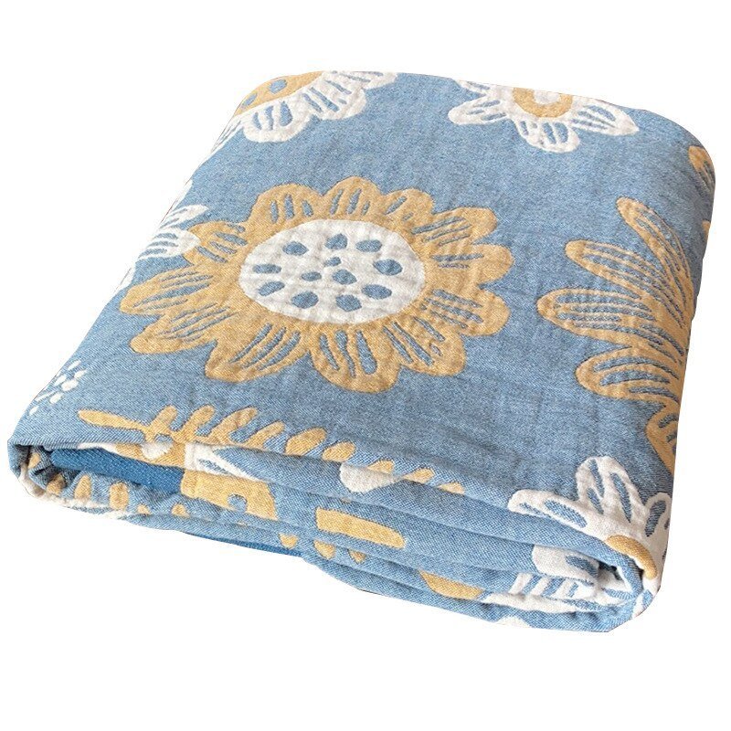 Plaid en coton à motif floral, couverture douce pour lit et canapé, confort quatre saisons, plaid décoratif pour la maison | Sansoti