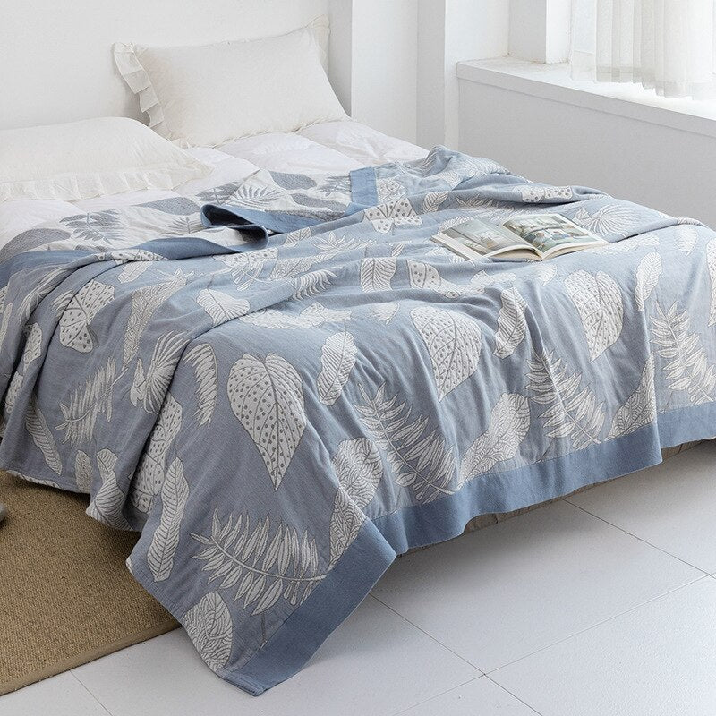Plaid en coton à motif floral, couverture douce pour lit et canapé, confort quatre saisons, plaid décoratif pour la maison | Sansoti