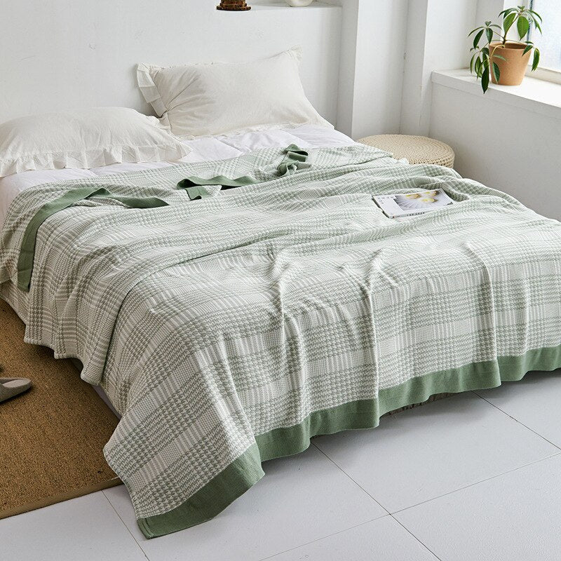 Plaid en coton à motif floral, couverture douce pour lit et canapé, confort quatre saisons, plaid décoratif pour la maison | Sansoti