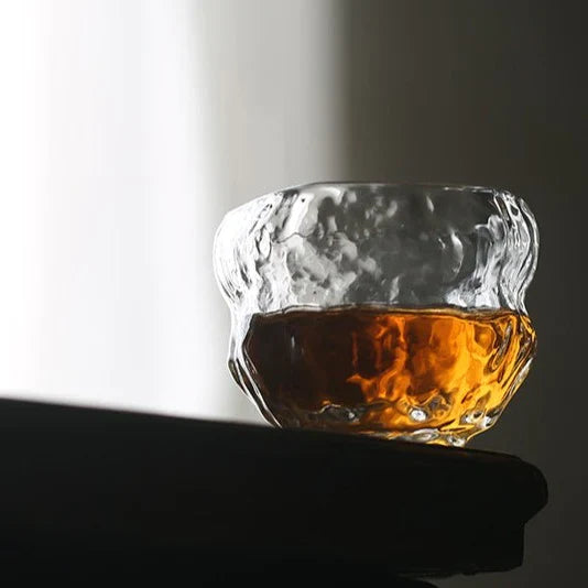 Japans Whiskeyglas met Traditioneel Mochi-Ontwerp 240ml Hittebestendig Glas Handgemaakt Dessert Cadeau Luxe Whiskyglazen Set Houten Verpakking | Sansoti