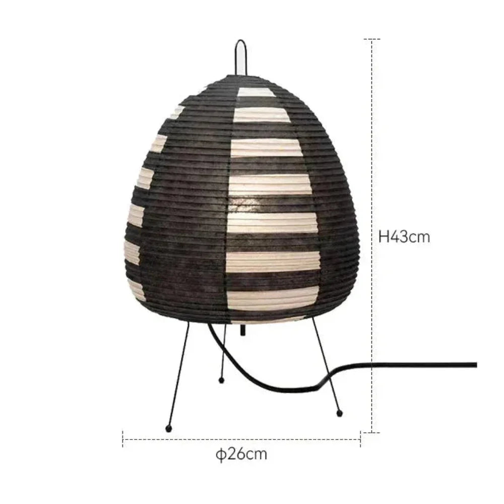 Papieren Tafellamp Scandinavisch Design met Ijzeren Voet 47cm | Sansoti