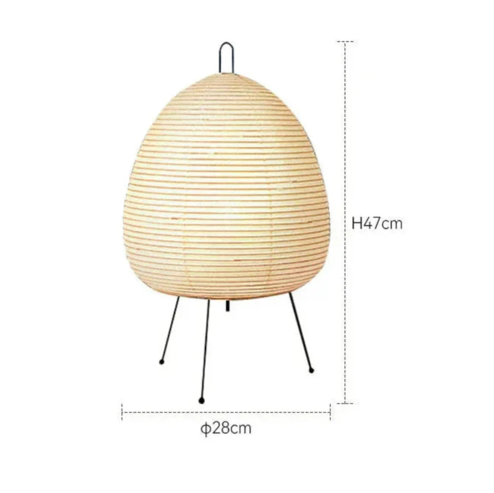 Tafellamp Rijstpapier Japans Design Retro Met IJzeren Voet 47cm E27 | Sansoti