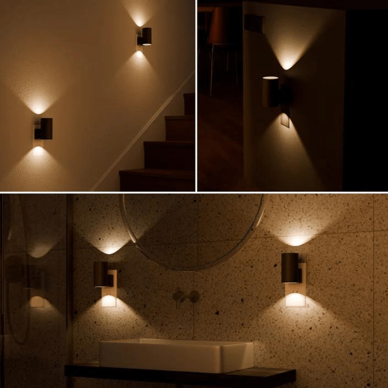 Nachtlampje met Lichtsensor voor Stopcontact Zwart Warm LED Licht Slaapkamer Kinderkamer Energiezuinig | Sansoti