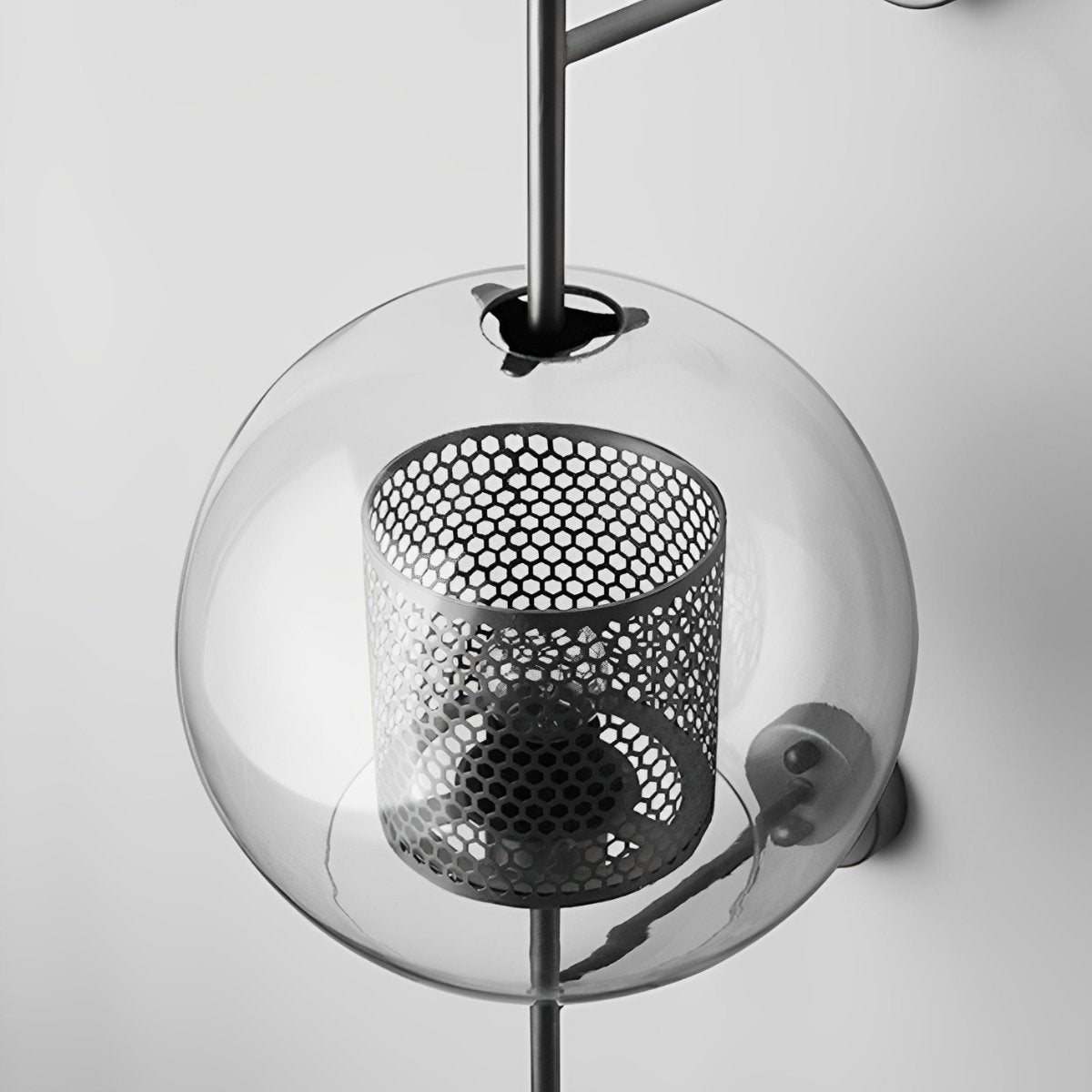 Wandlamp Glas Bol IJzer Brons Slaapkamer Woonkamer E27 Vintage Industrieel Nachtkastlamp Hal | Sansoti