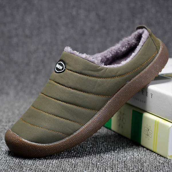 Gefütterte Herrenhausschuhe mit warmer Plüschfütterung, rutschfeste Schlupfschuhe, bequeme Winterschuhe für drinnen und draußen | Sansoti