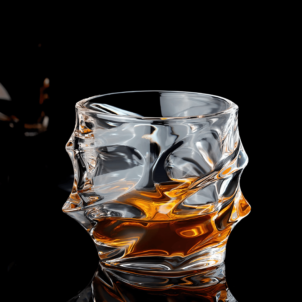 Kristallen Whiskyglas met Tornadovorm 300ml voor Premium Drankbeleving | Handgemaakt Japans-Geïnspireerd Spiraaldesign | Sansoti