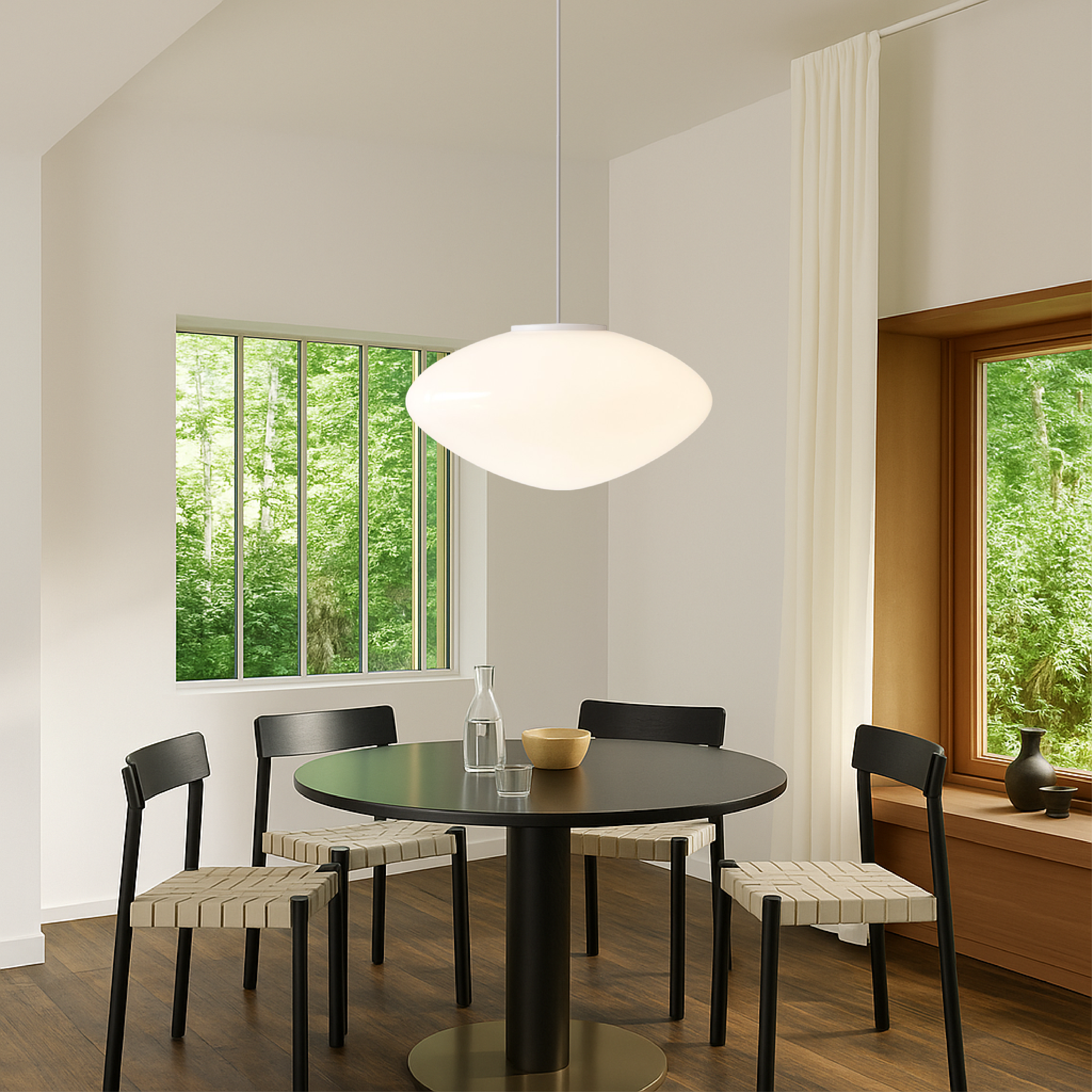 Suspension scandinave en métal et verre, douille E27, hauteur réglable, éclairage pour salle à manger, cuisine et salon | Sansoti