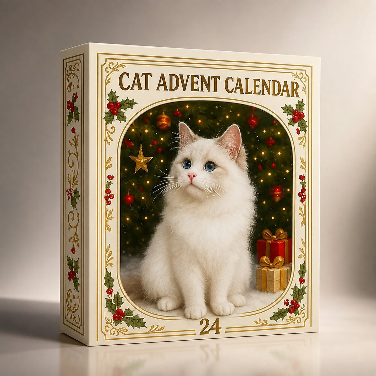 Calendrier de l'Avent pour amoureux des chats 2026 avec 24 surprises, motifs de Noël en plastique, fêtes de fin d'année, compte à rebours | Sansoti