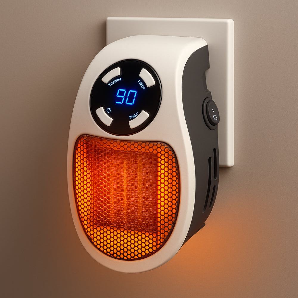 Mini Keramische Kachel voor Stopcontact 350W Snelverwarming Timer LED Ruimteverwarmer Energiezuinig Compact | Sansoti