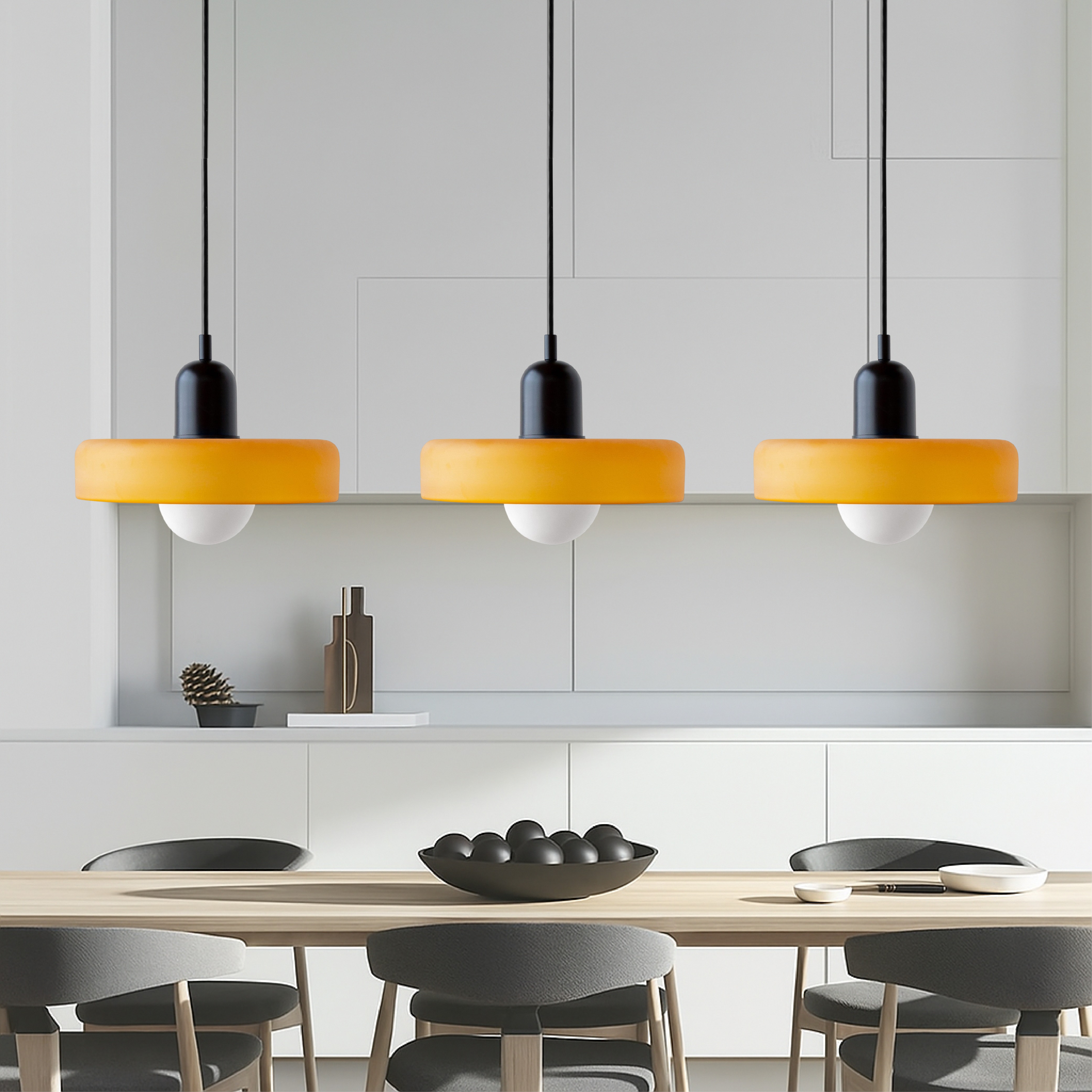 3-kops Bauhaus hanglamp glas G9 warm wit eetkamer verlichting modern design plafondlamp gekleurd glas | Sansoti