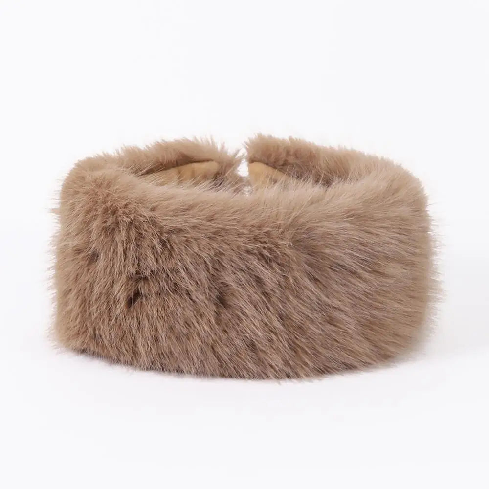 Plush Headband for Women Faux Fur Winter Ear Warmer Elastic Soft Hairband Warm Hair Accessory Comfortable | Sansoti