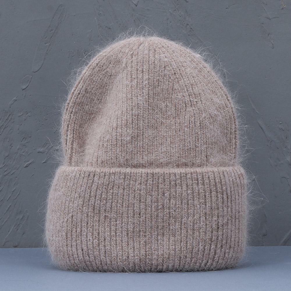 Geribbelde Gebreide Muts voor Dames Warmwit Roze Zwart Lichtblauw Rood Winter Hoofddeksel Warm Beanie | Sansoti