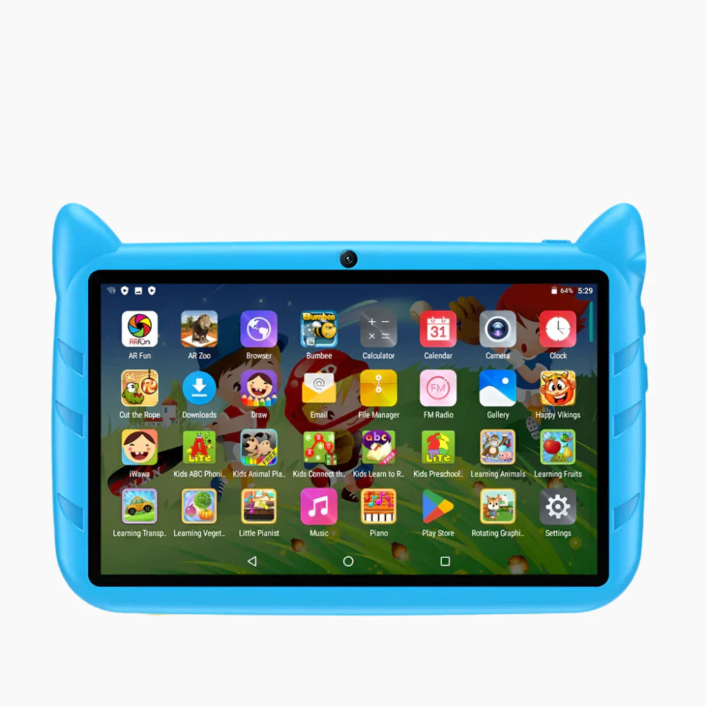 Kindertablet 7 Inch Android 13 Quad-Core WiFi 4GB RAM 64GB Opslag Uitbreidbaar Educatieve Apps Dual Camera Kids Tablet | Sansoti