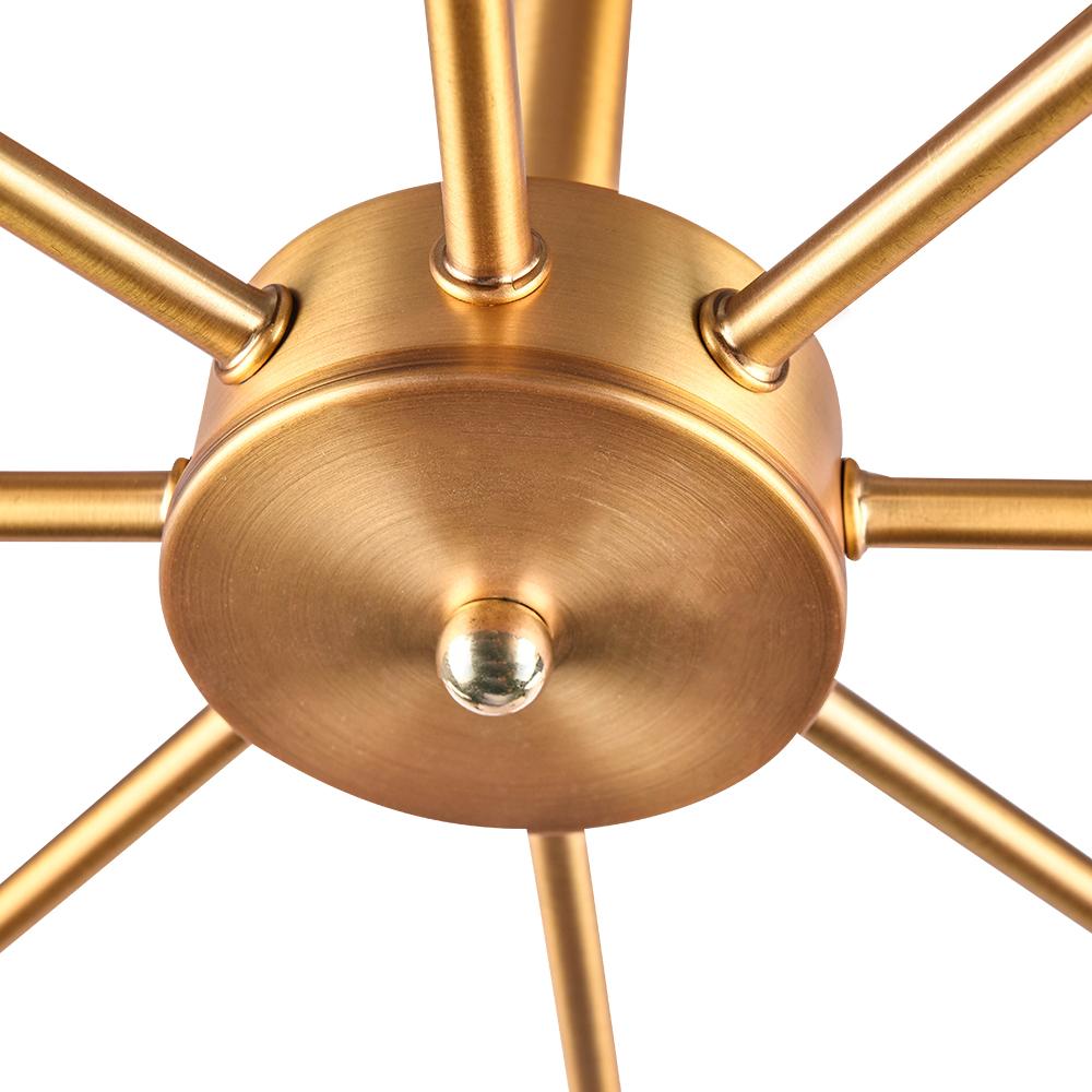 Moderne Sputnik Deckenleuchte mit 8 Armen in Schwarz, Messing, Chrom oder Nickel – Semi Flush Design 60 cm | Restfield