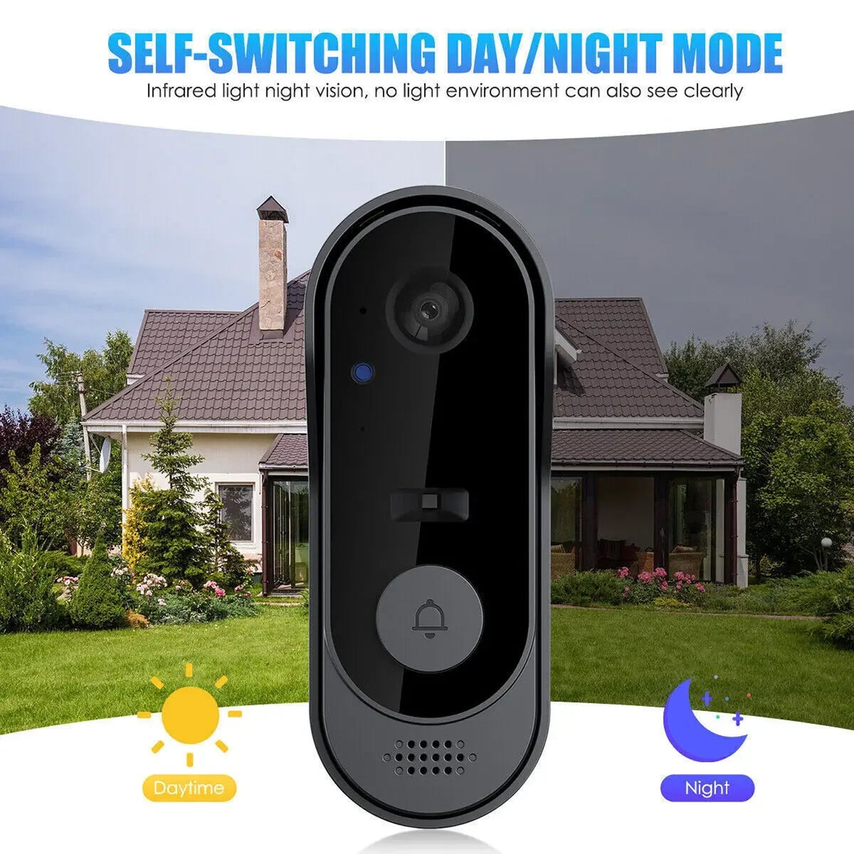 Draadloze Video Deurbel met HD Camera Nachtzicht Tweeweg Audio Weerbestendig IP65 Gratis Cloudopslag | Sansoti