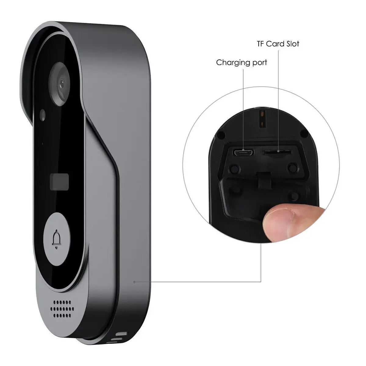Sonnette connectée sans fil avec caméra HD, vision nocturne, audio bidirectionnel, étanche et résistante aux intempéries, sécurité | Sansoti