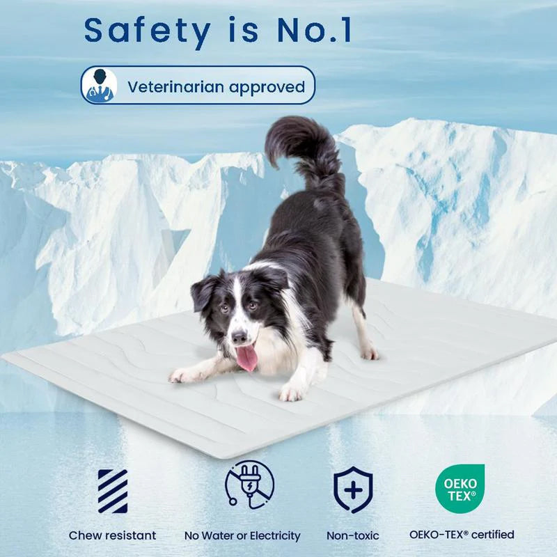 Selbstaktivierende Kühlmatte für Hunde mit Arc-Chill-Technologie, OEKO-TEX-zertifiziert, kühlender Komfort für Haustiere | Sansoti