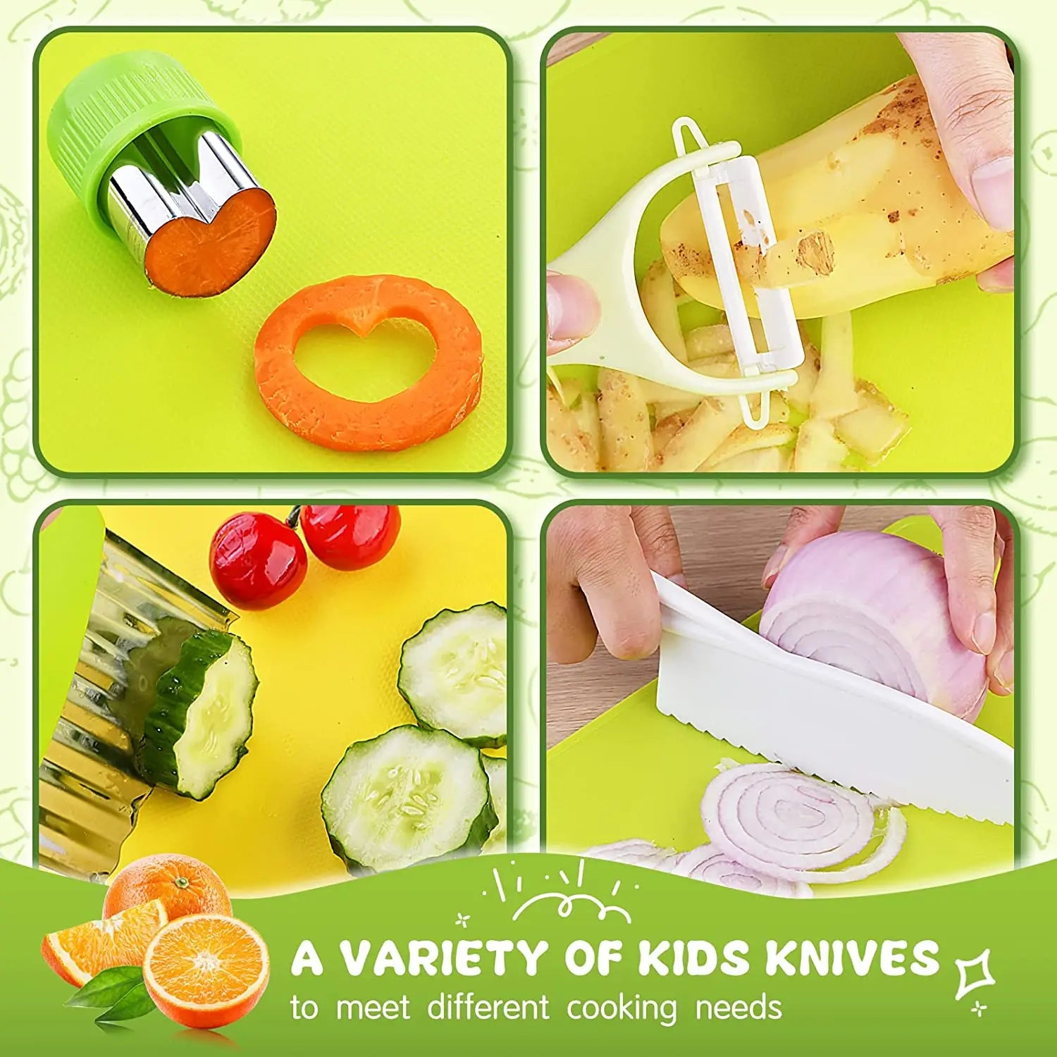 Set de cuisine pour enfants avec couteaux sécurisés et accessoires de découpe pour cuisiner ensemble | Restfield