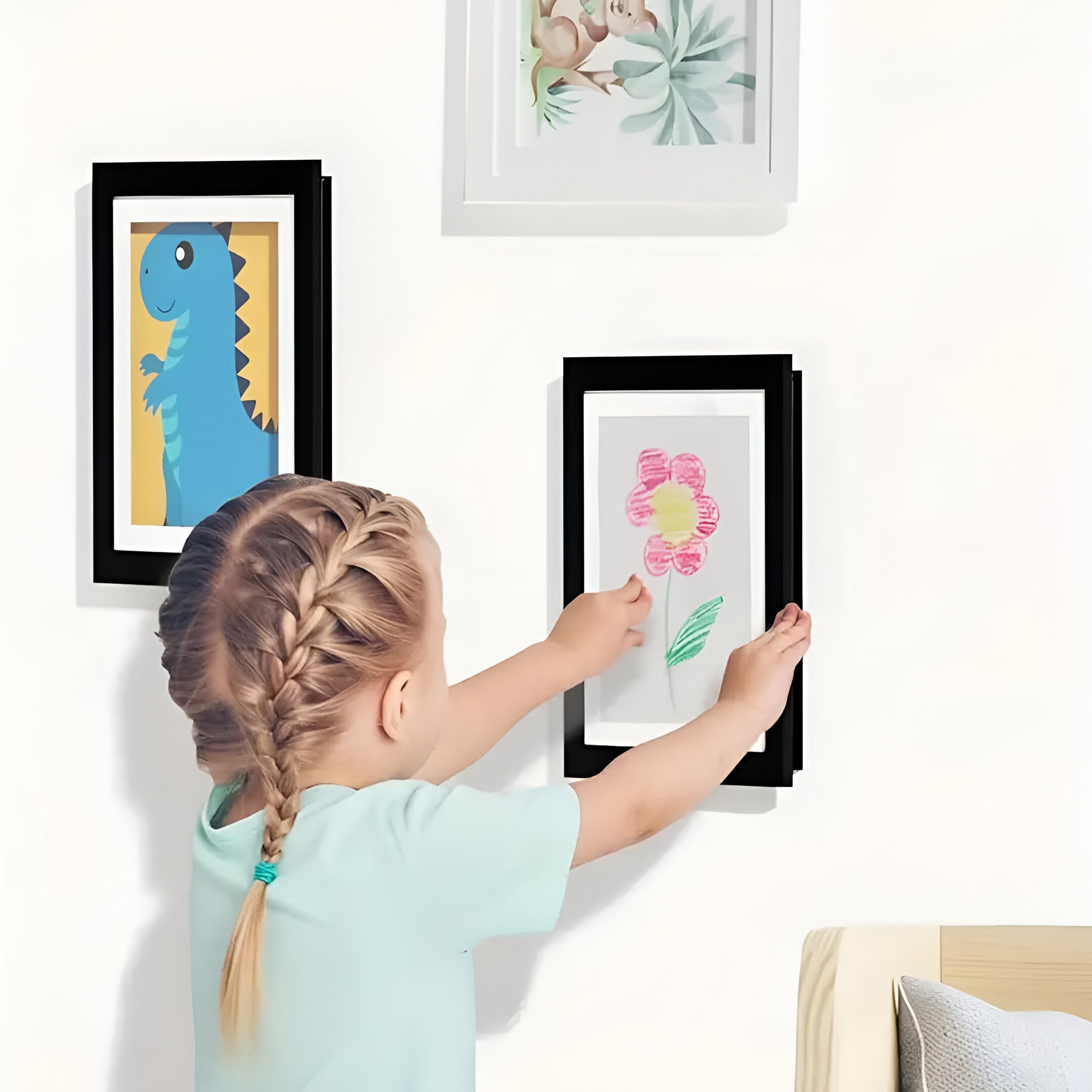 Kinderkunst Wissellijst A4 A3 met Opbergcapaciteit 150 Tekeningen Hout Klap Fotolijst voor Kinderkamer Woonkamer | Sansoti