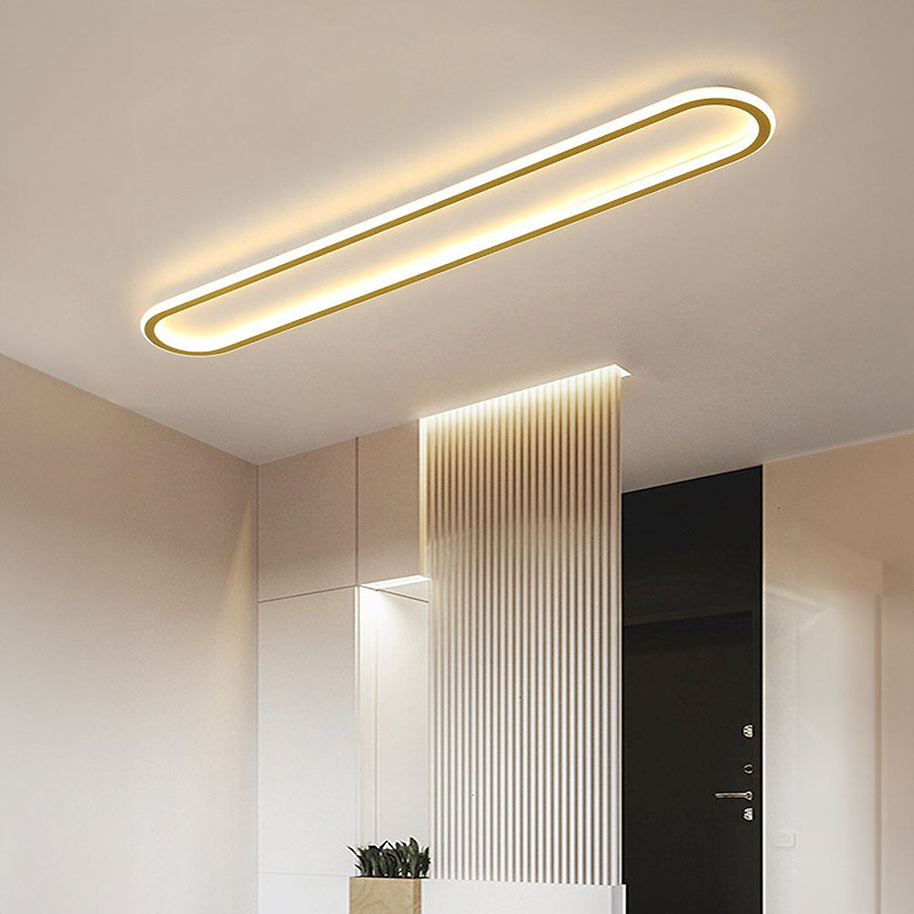 LED Deckenleuchte Langoval Schwarz Weiß Flur Wohnzimmer Schlafzimmer Modern Minimalistische Deckenbeleuchtung | Restfield