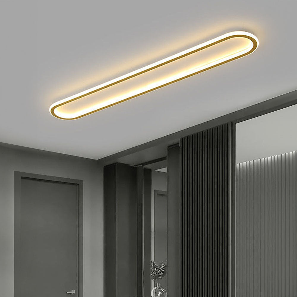 LED Deckenleuchte Langoval Schwarz Weiß Flur Wohnzimmer Schlafzimmer Modern Minimalistische Deckenbeleuchtung | Restfield