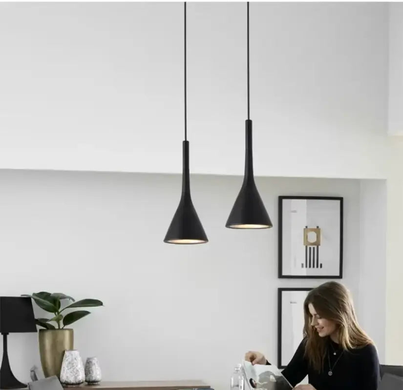 Suspension cuisine industrielle aluminium E27 15x36cm réglable blanc chaud salle à manger moderne | Restfield