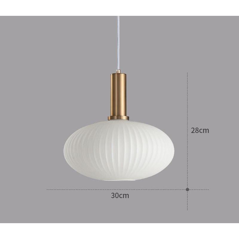 Suspension en verre côtelé Vintage 1 lumière Or E27 | Restfield