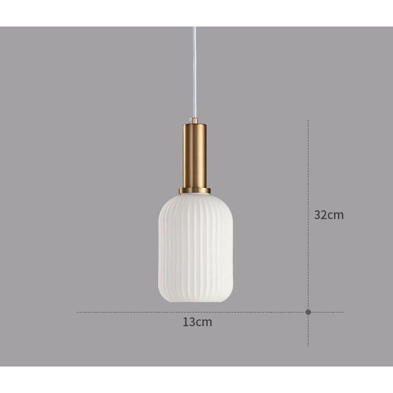 Suspension en verre côtelé Vintage 1 lumière Or E27 | Restfield