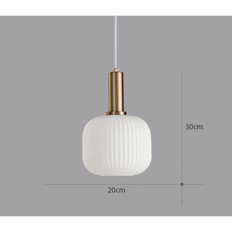 Suspension en verre côtelé Vintage 1 lumière Or E27 | Restfield