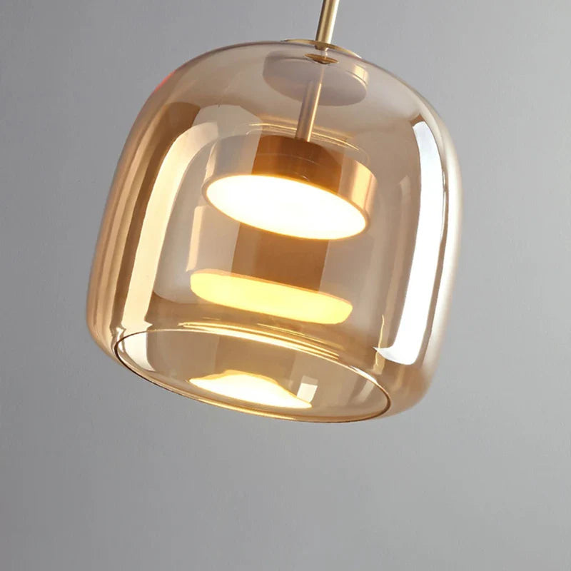 Suspension nordique verre LED cognac gris fumé Scandinave | Restfield
