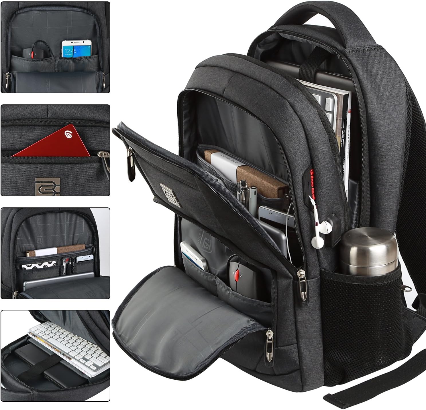 Premium Laptop Rugzak met USB-Oplaadpoort & Diefstalbeveiliging 15,6 inch – Waterafstotend & Ergonomisch | Sansoti