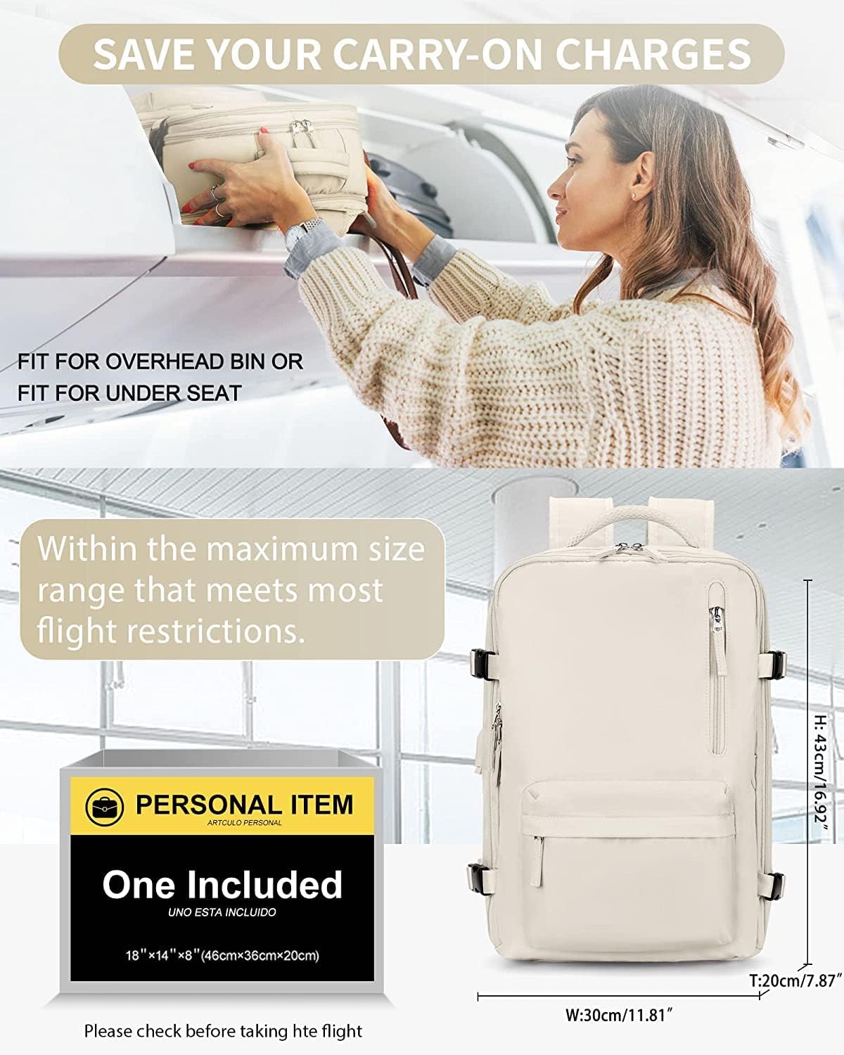 Waterbestendige Reistas 40L met Schoenenvak en USB-Poort – Geschikt voor Laptops tot 35,56 cm | Sansoti