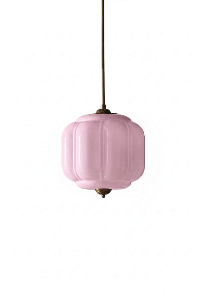 Vintage Kroonluchter met Crèmekleurige Glazen Kappen – Hanglamp in Retro-Stijl voor Eetkamer & Woonkamer | Sansoti
