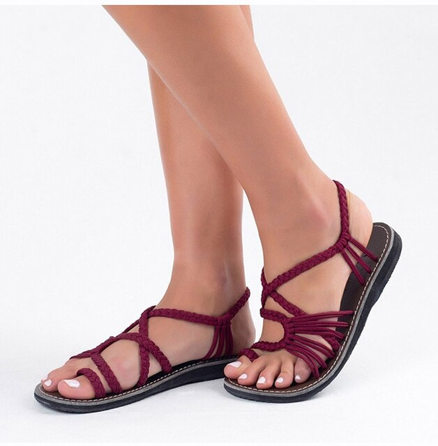 Flache Sommerschuhe für Damen Leicht Bequem Flexibel Zum Hineinschlüpfen Stoßdämpfend Lässig Trendig Strandsandalen | Sansoti