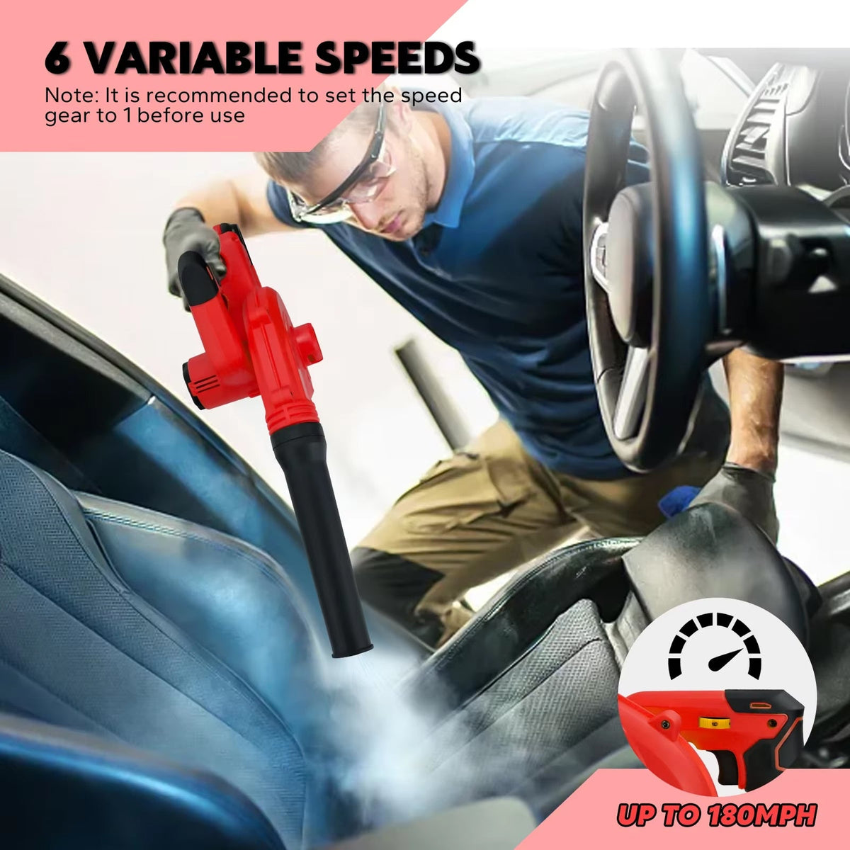 Cordless Leaf Blower Brushless Motor 18V Garden Cleanup Vacuum 2-in-1 Leaf Blower Garden Tool | Sansoti